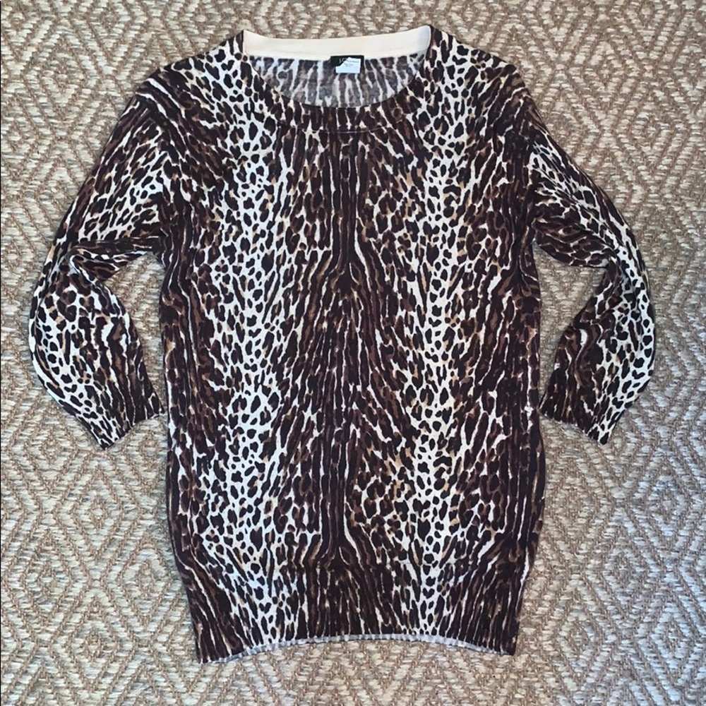 Jcrew wool cheetah sweater